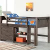 Twin Barn Door Low Loft Bed With Modular Combo C - Donco 0318-TBS-C