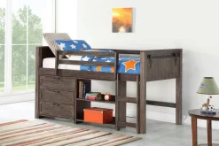 Twin Barn Door Low Loft Bed With Modular Combo C - Donco 0318-TBS-C
