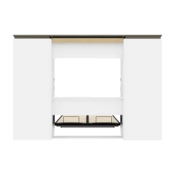 Orion 118W Full Murphy Bed And Multifunctional Storage With Drawers (119W) In White & Walnut Grey - Bestar 116864-000017 -Home Haven Deals 103 116864 000017 10