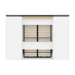 Orion 118W Full Murphy Bed And Multifunctional Storage With Drawers (119W) In White & Walnut Grey - Bestar 116864-000017 -Home Haven Deals 103 116864 000017 3