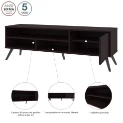 Krom 54W TV Stand With Metal Legs In Espresso Oak - Bestar 17200-000120 -Home Haven Deals 103 17200 000120 3