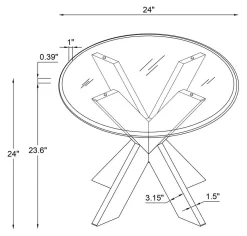 Adler X Base Side Table With Glass Natural - Linon D1345A20ETN -Home Haven Deals 110 d1345a20etn 10