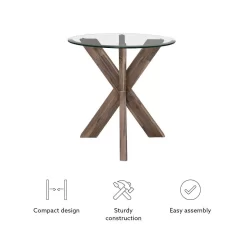 Adler X Base Side Table With Glass Natural - Linon D1345A20ETN -Home Haven Deals 110 d1345a20etn 4