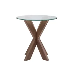 Adler X Base Side Table With Glass Natural - Linon D1345A20ETN -Home Haven Deals 110 d1345a20etn 7