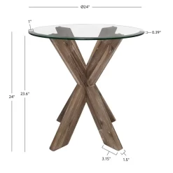 Adler X Base Side Table With Glass Natural - Linon D1345A20ETN -Home Haven Deals 110 d1345a20etn 9