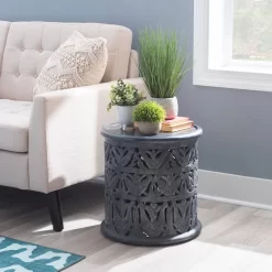 Indie Side Table Dark Gray - Linon D1428A21STDGRY -Home Haven Deals 110 d1428a21stdgry 8