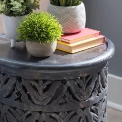 Indie Side Table Dark Gray - Linon D1428A21STDGRY -Home Haven Deals 110 d1428a21stdgry 9
