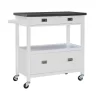 SYDNEY KITCHEN CART WHITE - Linon KI106WHT01U