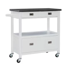 SYDNEY KITCHEN CART WHITE - Linon KI106WHT01U