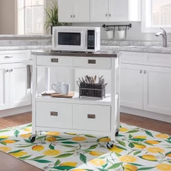 SYDNEY KITCHEN CART WHITE - Linon KI106WHT01U -Home Haven Deals 110 ki106wht01u 12