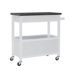 SYDNEY KITCHEN CART WHITE - Linon KI106WHT01U -Home Haven Deals 110 ki106wht01u 4