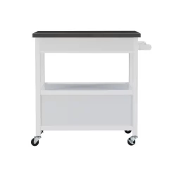 SYDNEY KITCHEN CART WHITE - Linon KI106WHT01U -Home Haven Deals 110 ki106wht01u 5
