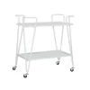 White Mid-Century Bar Cart - Linon KI108WHTKD01