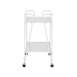 White Mid-Century Bar Cart - Linon KI108WHTKD01 -Home Haven Deals 110 ki108whtkd01 3