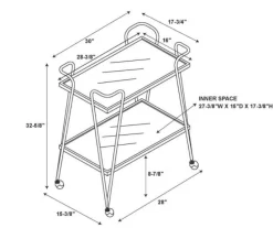 White Mid-Century Bar Cart - Linon KI108WHTKD01 -Home Haven Deals 110 ki108whtkd01 7