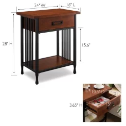 Ironcraft Night Stand W/ Drawer - Leick 11222 -Home Haven Deals 11222 d