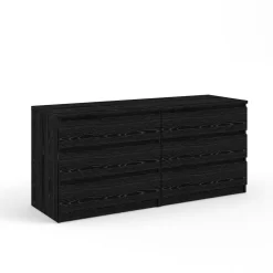 Scottsdale 6 Drawer Double Dresser In Black Wood Grain - Tvilum 7029661 -Home Haven Deals 115 7029661 av new