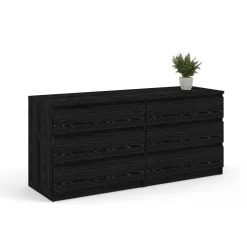 Scottsdale 6 Drawer Double Dresser In Black Wood Grain - Tvilum 7029661 -Home Haven Deals 115 7029661 av11 new