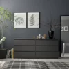 Scottsdale 6 Drawer Double Dresser In Black Wood Grain - Tvilum 7029661