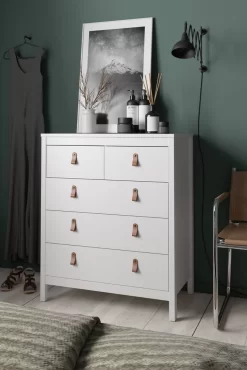 Madrid 5 Drawer Chest In White - Tvilum 796784949 -Home Haven Deals 115 796784949 10