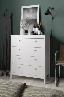Madrid 5 Drawer Chest In White - Tvilum 796784949 -Home Haven Deals 115 796784949 11