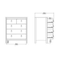 Madrid 5 Drawer Chest In White - Tvilum 796784949 -Home Haven Deals 115 796784949 13