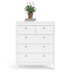 Madrid 5 Drawer Chest In White - Tvilum 796784949 -Home Haven Deals 115 796784949 6