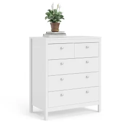 Madrid 5 Drawer Chest In White - Tvilum 796784949 -Home Haven Deals 115 796784949 8