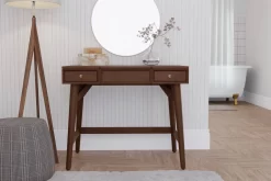 Flynn Bedroom Vanity In Walnut - Alpine Furniture 966WAL-19