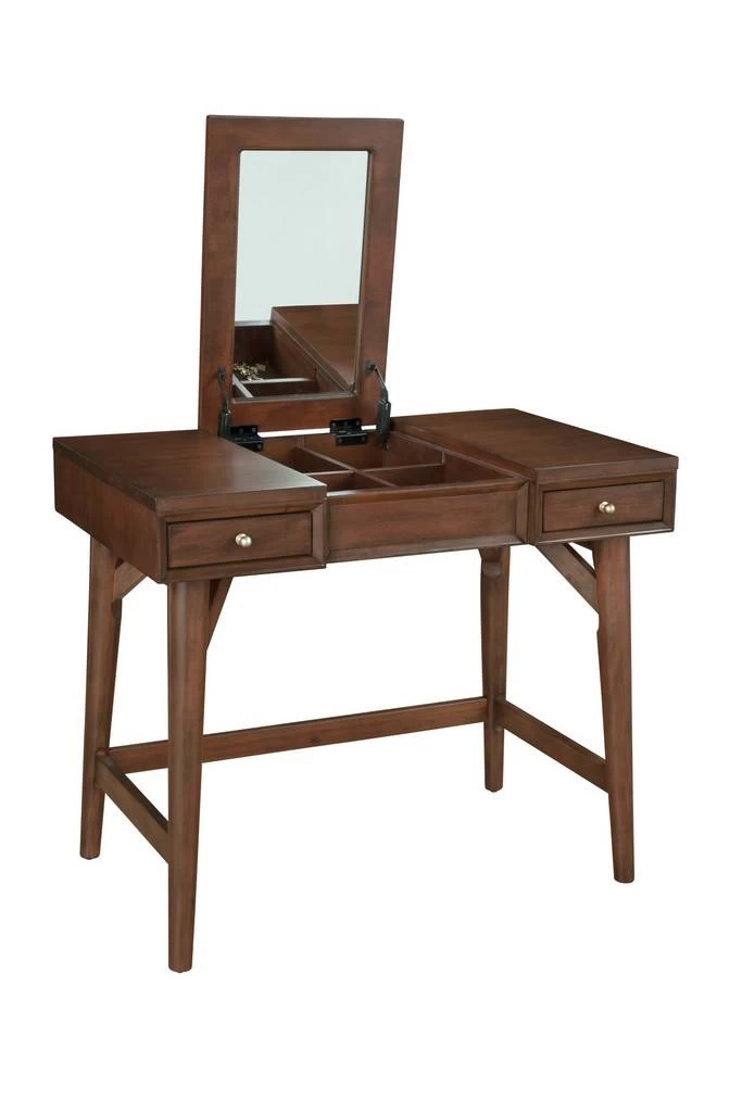 Flynn Bedroom Vanity In Walnut - Alpine Furniture 966WAL-19 5 Flynn Bedroom Vanity In Walnut - Alpine Furniture 966WAL-19 - Image 5