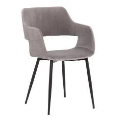 Ariana Mid-Century Grey Open Back Dining Accent Chair - Armen Living LCARCHBLGR
