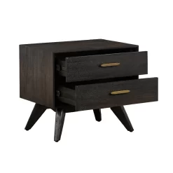 Baly Acacia Mid-Century 2 Drawer Night Stand - Armen Living LCLFLABR -Home Haven Deals 118 lclflabr 3