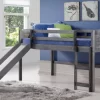 Louver Antique Grey Low Twin Loft W/ Slide - Donco 790-AAG_785-AG