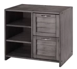 Louver 2 Drawer Chest W/ Shelves In Antique Grey - Donco 790-CAG