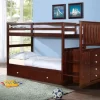 Mission Twin Over Twin Stairway Bunk Bed W/ Trundle Bed - Donco 820-TTCP_503-CP