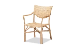 Baxton Studio Damani Modern Bohemian Natural Brown Finished Rattan Dining Chair - Wholesale Interiors RCN002-Rattan-DC