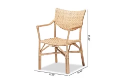 Baxton Studio Damani Modern Bohemian Natural Brown Finished Rattan Dining Chair - Wholesale Interiors RCN002-Rattan-DC -Home Haven Deals 12673 10