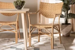 Baxton Studio Damani Modern Bohemian Natural Brown Finished Rattan Dining Chair - Wholesale Interiors RCN002-Rattan-DC -Home Haven Deals 12673 8