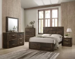 Elettra Eastern King Bed In Antique Walnut - Acme Furniture 24847EK