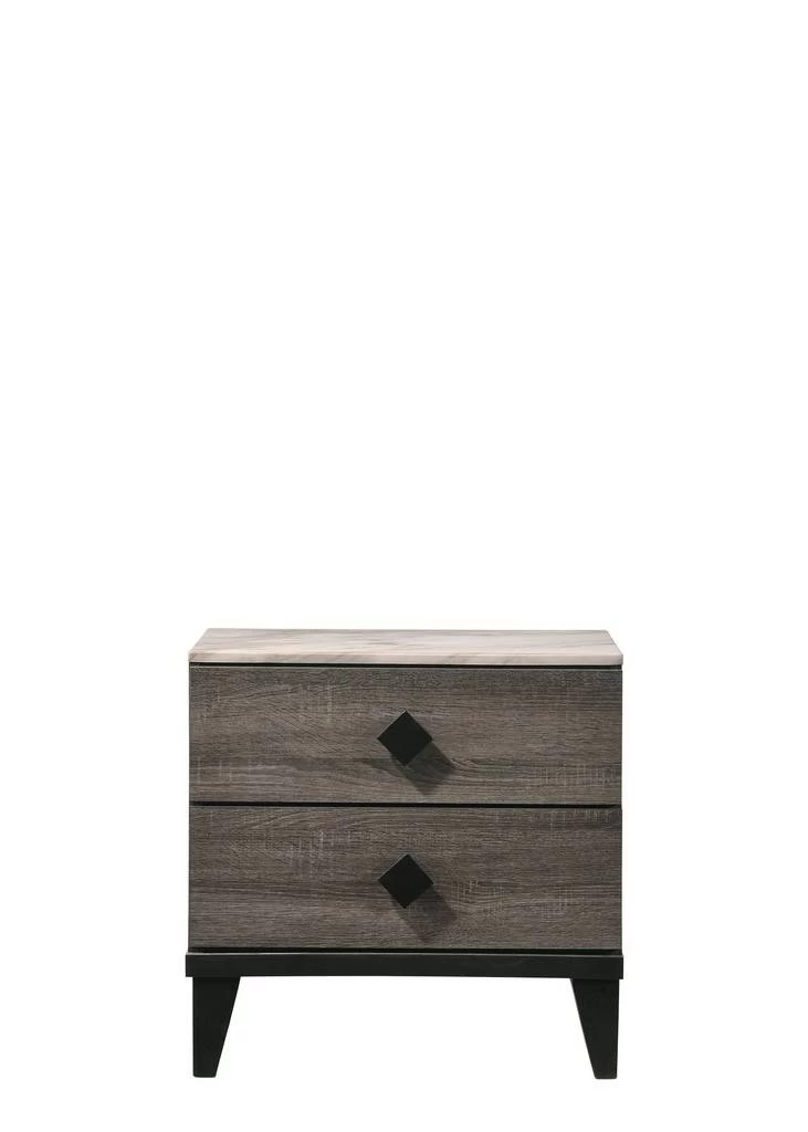 ACME Avantika Nightstand, Faux Marble & Rustic Gray Oak - Acme 27673 10 ACME Avantika Nightstand, Faux Marble & Rustic Gray Oak - Acme 27673 - Image 10