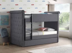 Romana II Bunk Bed & Trundle (Twin/Twin) In Gray Fabric - Acme Furniture 37855