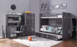 Cargo Bunk Bed (Full/Full) In Gunmetal - Acme Furniture 37895