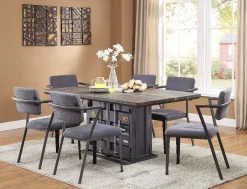 Cargo Dining Chair (Set Of 2) In Gray Fabric & Gunmetal - Acme Furniture 77902
