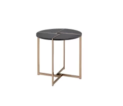 ACME Bromia End Table, Black & Champagne - Acme 83007