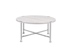ACME Brecon Coffee Table, White Oak &Chrome - Acme 83210 8 ACME Brecon Coffee Table, White Oak &Chrome - Acme 83210 -Home Haven Deals 156 83210 f 1