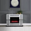 ACME Noralie Fireplace, Mirrored & Faux Diamonds - Acme 90660