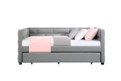 Ebbo Daybed & Trundle In Gray Fabric - Acme Furniture BD00955 -Home Haven Deals 156 bd00955 3