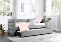 Ebbo Daybed & Trundle In Gray Fabric - Acme Furniture BD00955 -Home Haven Deals 156 bd00955 4