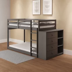 Gaston Twin/Twin Bunk Bed With Cabinet In Gray Finish - Acme Furniture BD01372 -Home Haven Deals 156 bd01372 3