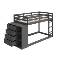 Gaston Twin/Twin Bunk Bed With Cabinet In Gray Finish - Acme Furniture BD01372 -Home Haven Deals 156 bd01372 4